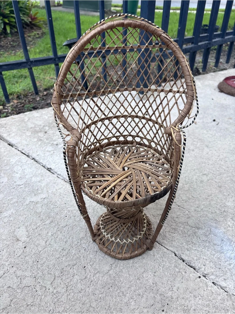 MINI Woven Rattan Accent plant/decor Chair - Natural Brown